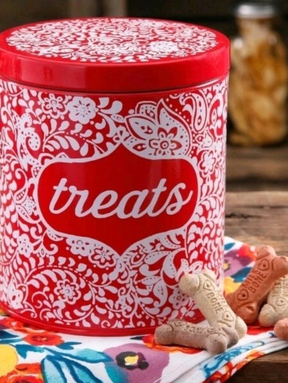 Pioneer Woman Red Treat Tin Canister